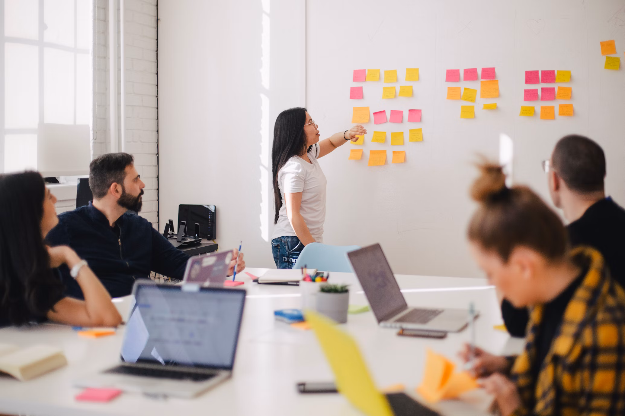 A team collaborating in a workshop